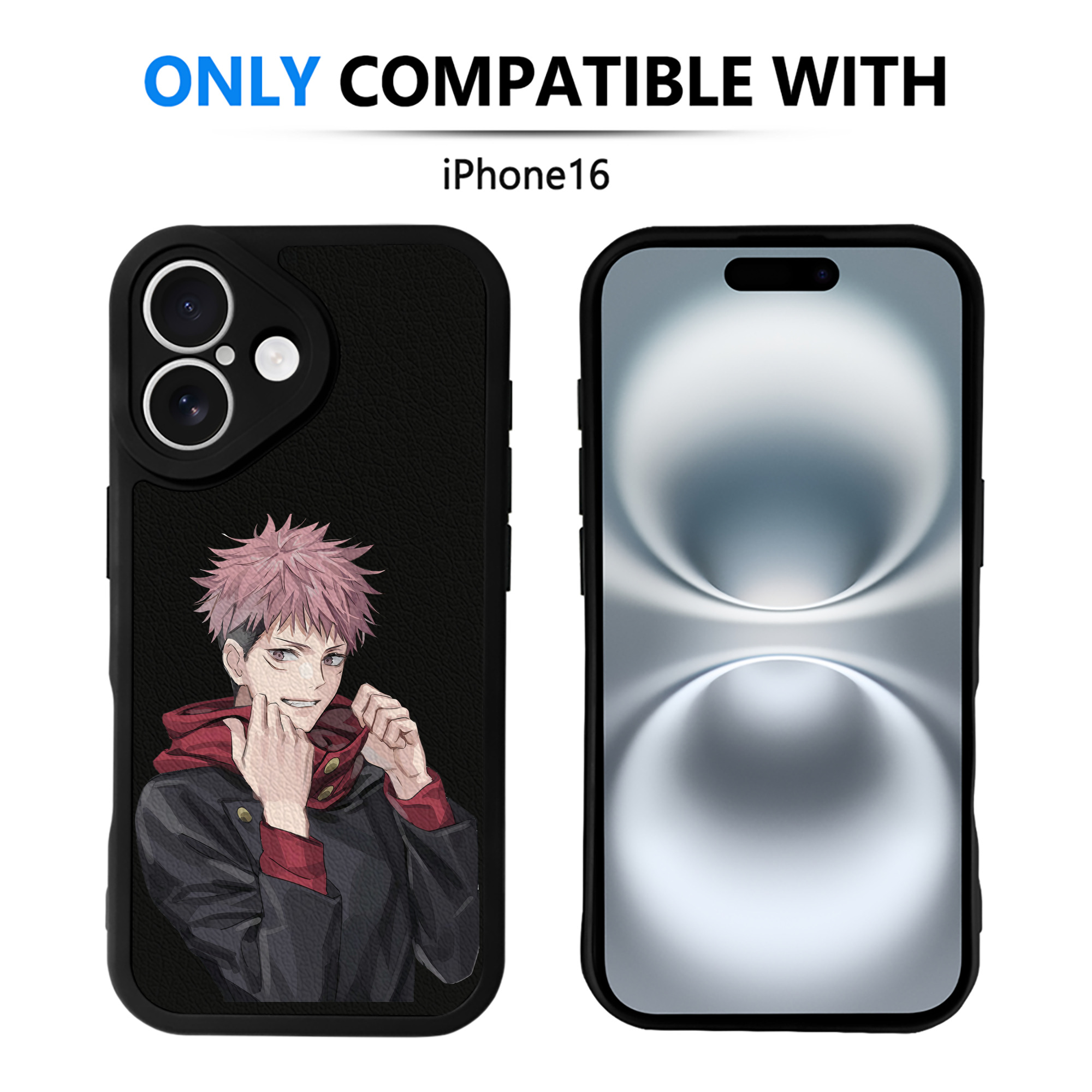 （画像用） 呪術廻戦 Jujutsu Kaisen 【iPhone 16シリーズ対応】シリコンスマホケース（レザー調） 材質：シリコン